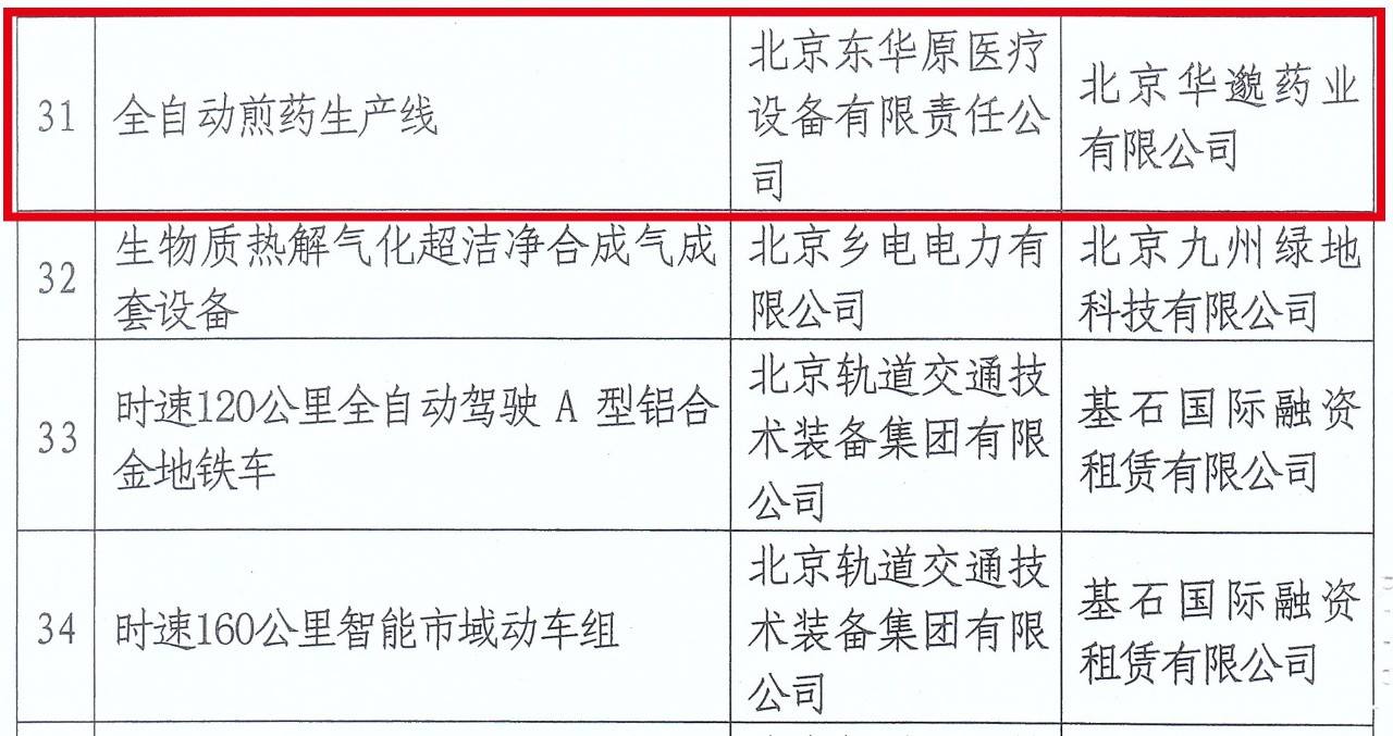 中关村首台（套）重大技术装备试验、示范项目